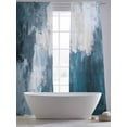 thumbnail image 4 of Blue Teal Sheer Curtains 84 Inch Length 2 Panels Set, Modern Oil Painting Vintage Abstract Voile Window Treatment Rod Pocket Curtains Sheers Drapes for Bedroom/Living Room/Kitchen 52"x84"x2, 4 of 7
