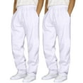 thumbnail image 2 of XIAONU Men's Black Casual Pants 2-Pack Elastic Waist Drawstring Loose-Fit Trousers Soft Comfort Multipack Pant, 2 of 3