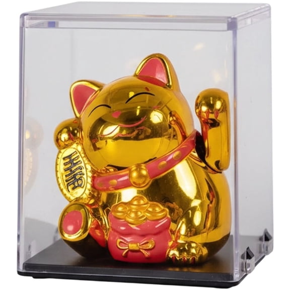 Jiibva Solar Waving Cat Good Luck Fortune Cat Car Dashboard Ornament for Car Store Front Desk Office Home Living Room Decoration