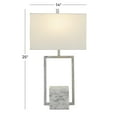 thumbnail image 4 of DecMode 25" Geometric Silver Table Lamp with Cream Fabric Shade, 4 of 10