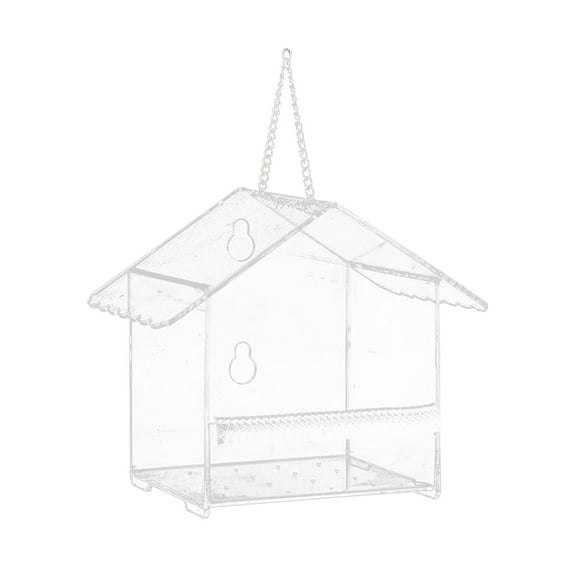 Hvmvliv Window Feeders Automatic Rainproof Suspended Bird Feeder, Outdoor Landscaping for Forest Birds White