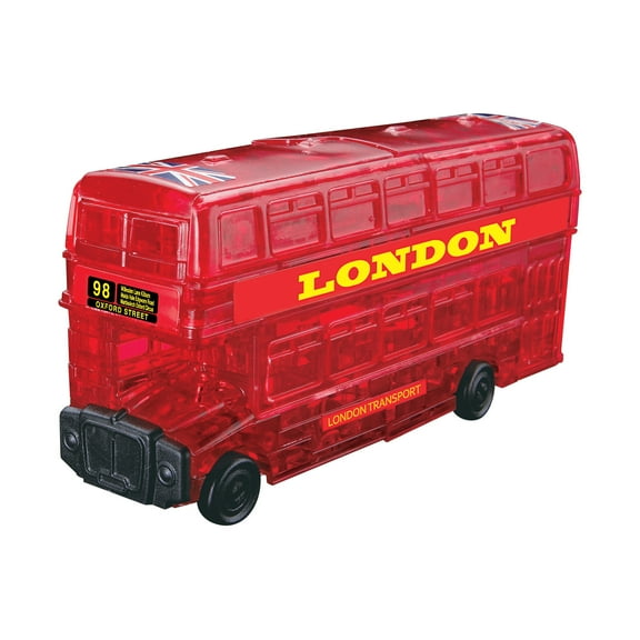AreYouGame.com 3D Crystal Puzzle - London Bus (Red): 53 Pieces