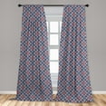 thumbnail image 5 of Ambesonne Abstract Curtains, Floral Hearts Mosaic, Pair of 28"x84", Night Blue Ivory Coral, 5 of 5
