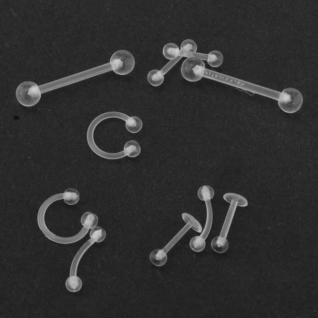 2x 10 piezas anillos de ceja con perno de barras de acrílicas retenedor bret joyería corporal Fernando Piercing de acrílico