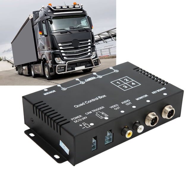 Interruptor de video de la Cámara de Estacionamiento, Divisor de Video de 4 Canales DC12V 24V Alta Definición Universal Para Bus para Yates