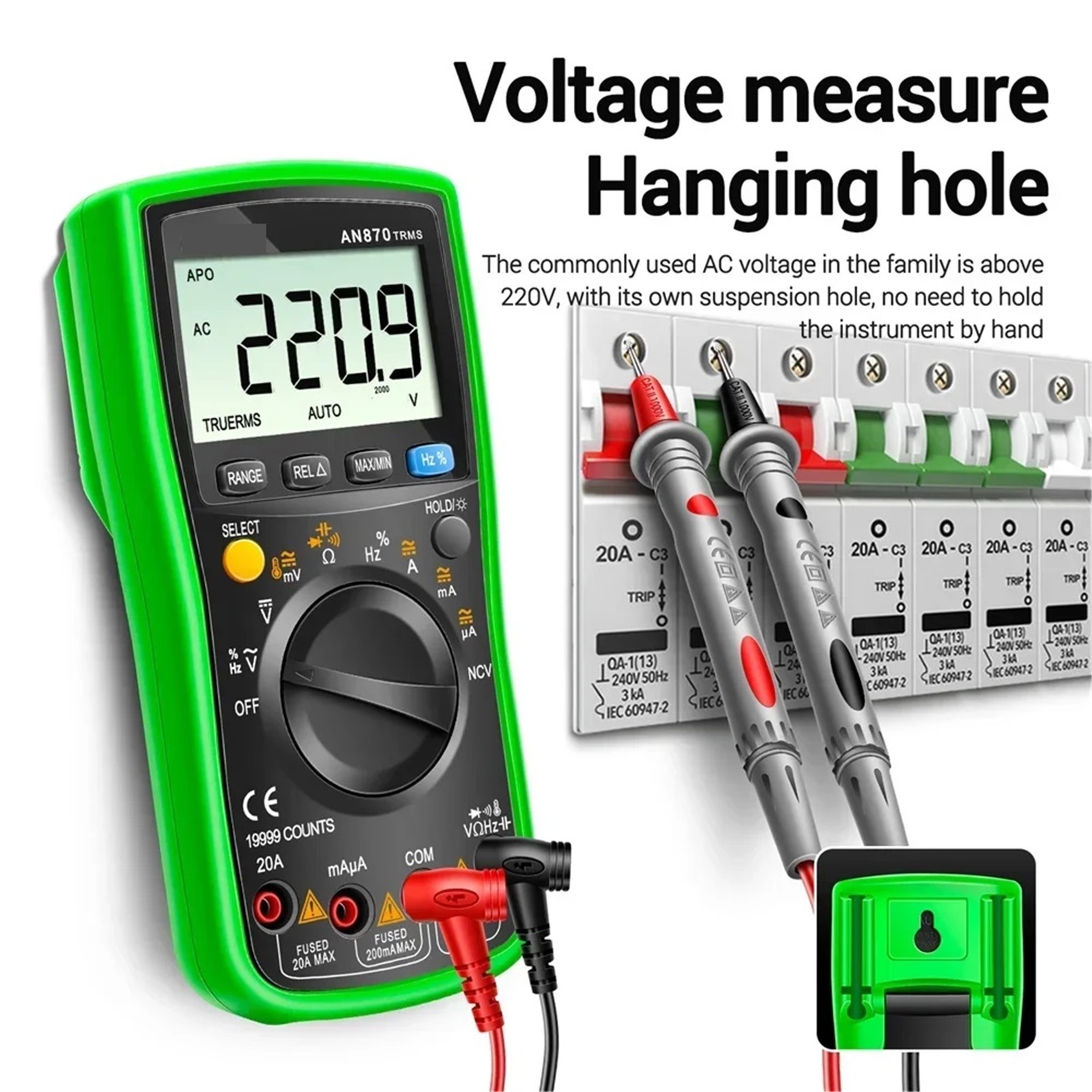 Rms Multimeters AC/DC Current Meter Voltimetro Digital Multimeter 19999 Counts True Profesional Voltage Tester ,Battery Test