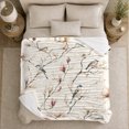 thumbnail image 5 of Watercolor Songbird Magnolia Branch Nature Art Serene Spring, Peaceful Botanical Scene, Warm Flannel Blanket for Sunroom and Reading Nook, Garden Lovers Housewarming Gift, Botanical Home Decor, 5 of 9