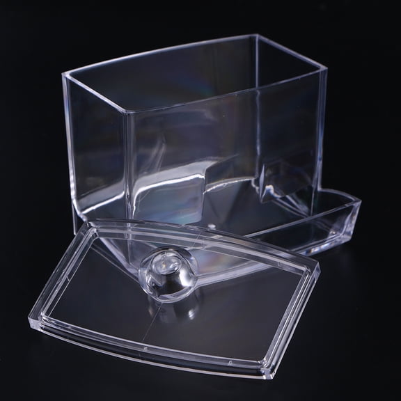 RENACLIPY Swab Dispenser Storage Container Clear Cosmetic Holder for Tabletop Organization