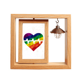thumbnail image 1 of Corazón electron LGBT Arcoiris Marco giratorio de madera 4x6, 1 of 3