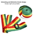 thumbnail image 4 of Cinturón de tambor de mano africano portátil tricolor, correa de hombro Djembe para puesta en escena, 4 of 12