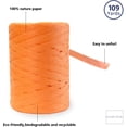 thumbnail image 2 of HAMUIERS HAMUIERS Raffia Ribbon for Gift Wrapping, Packing Paper Twine Ribbon, Craft Ribbon for Crochet - 1/4'' Wide, 109 Yards, Orange, 2 of 3