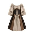 thumbnail image 2 of Off Shoulder Mini Dress, Renaissance Medieval Vintage Short Sleeve Party Wear, Stylish and Comfortable Women's Dress, 2 of 3