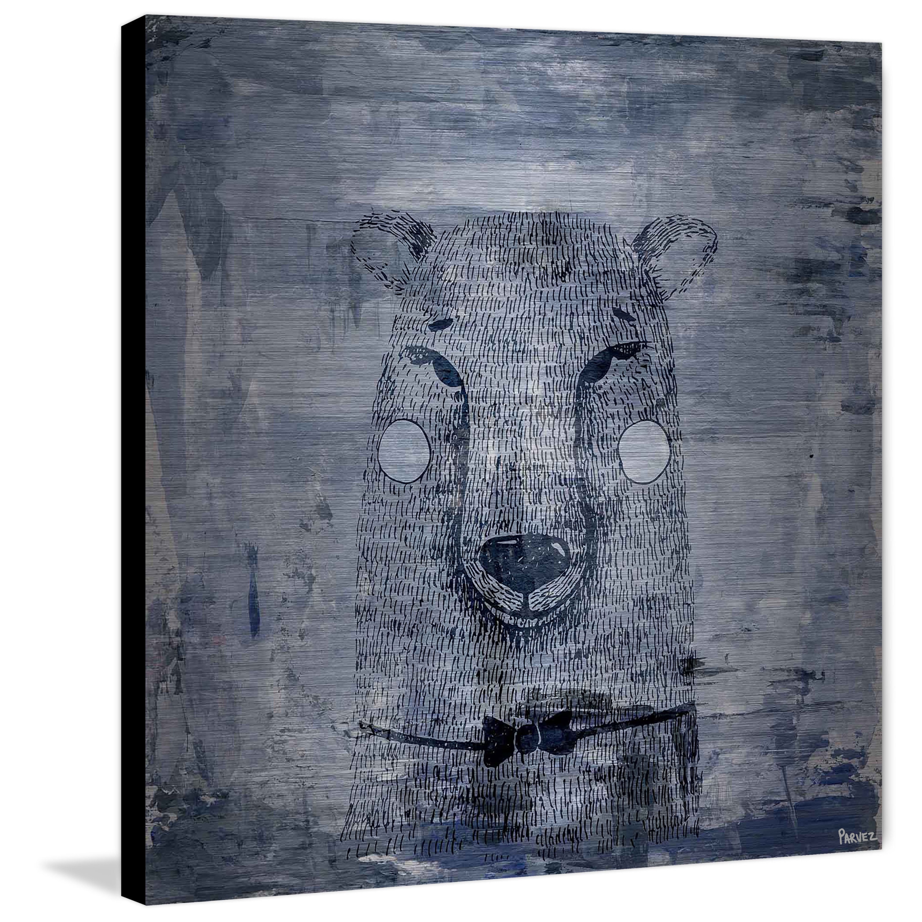 "Blue Smile" Painting Print on Brushed Aluminum