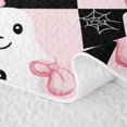 thumbnail image 5 of Erosebridal Kawaii Ghost Twin Quilt Set, Spooky Checkerboard Twin Coverlet Set for Girls, Pink Black White, 2-Piece 1 Bedspread and 1 Pillowcase, 5 of 7