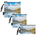 thumbnail image 2 of Haosy 3 Pack Reusable Ziploc Bags BPA Free Healthy Food Storage Bag Leakproof Sandwich Snack Freezer Bags Snow-capped Mountains Reflecting in Lake, 2 of 7