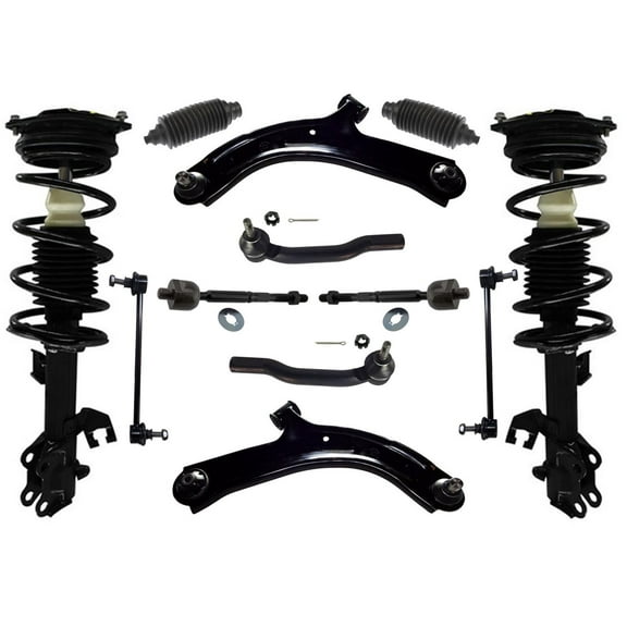 12 Pcs Kit Front Lower Control Arms & Inner & Outer Rods For Nissan Versa 07-11