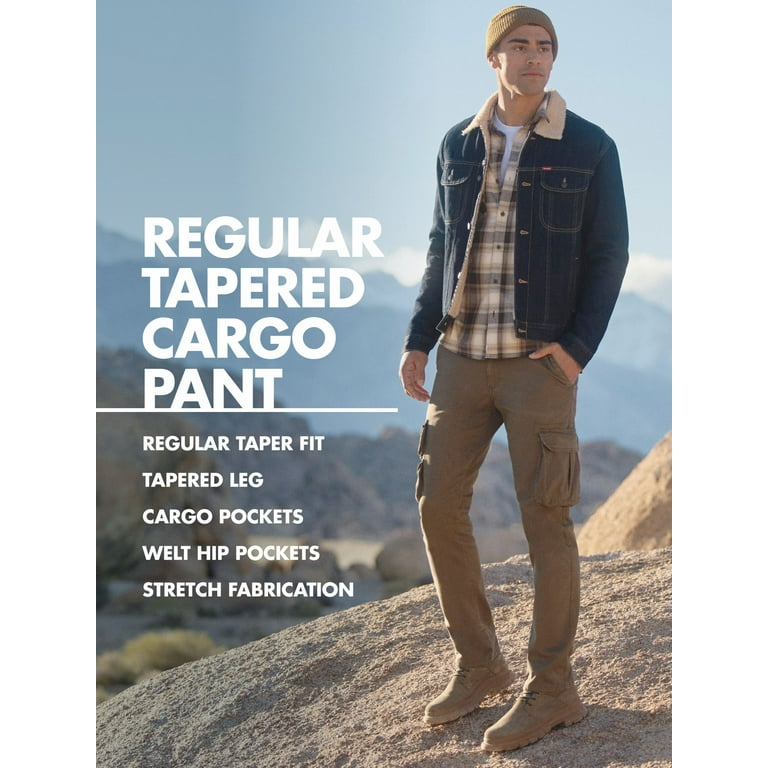 Wrangler® Men's Stretch Taper Leg Regular Fit Cargo Pant Wrangler® Men's Stretch Taper Leg Regular Fit Cargo Pant