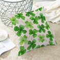 thumbnail image 5 of St Patricks Day Throw Pillow Covers 18x18 Inch Set of 2, Green Shamrock Lucky Clover Pillow Covers Farmhouse Linen Spring Shamrock Cushion Case Decoration for Sofa Couch Indoor Outdoor, 5 of 6