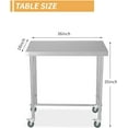 thumbnail image 3 of Table de Travail Roulante en Acier Inoxydable 18 Po x36 Po avec Roulettes Verrouillables, Certifiée NSF, Station de Préparation Robuste de 400 lb pour Cuisine et Restaurant, 3 of 7