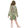 thumbnail image 7 of FORMRS Niños Bathrobe Unisex Hooded Robe Soft Plush Pajamas Sleepwear, Size 10-12T, Beige Floral Garden, 7 of 7