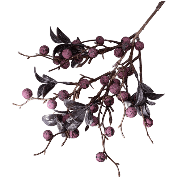 HIKVEX Vintage Style Autumn Artificial Flowers with Bean Branch and Fake Berries for Home Decoration and Floral Crafts Purple