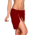 thumbnail image 4 of Swimsuit Coverups for Women Sarong Beach Bikini Wrap Sheer Short Skirt Scarf for Swimwear 2026 Wine One Size, 4 of 4