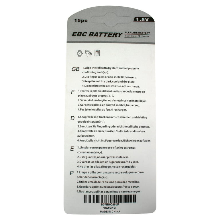 Multi-Pack EBC Battery LR44 AG13 Premium Alkaline 1.5 Volt Non