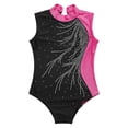 thumbnail image 5 of Alvivi Kids Girls Shiny Rhinestone Sleeveless Gymnastics Leotard Skating Ballet Dance Bodysuit Hot Pink 14, 5 of 7
