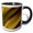 Black/White, variant on 3drose, Image of Waves of Shades of Gold Cascade Down, 11oz Two-tone Green Mug