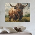 thumbnail image 4 of GOSMITH  Bull Tapestry Western Highland Cow Longhorn Farmhouse Country Cattle Wall Decor for Bedroom Cow Print Pictures Room Decor Bull Wall Art Animal Portrait Rustic Wall Hanging, 4 of 7