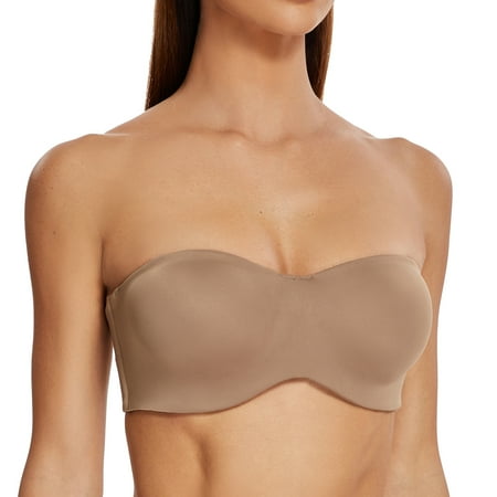 MELENECA Strapless Bra Minimizer with Underwire for Women Brown 36B