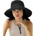 thumbnail image 1 of Sun Hats for Women Gardening Hat Wide Brim Ponytail Beach Sun Protection Breathable Cotton Summer Hat with Fold-Up Brim, 1 of 5