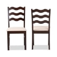 thumbnail image 3 of Baxton Studio Amara Mid-Century Modern Cream Fabric and Dark Brown Finished Wood 2-Piece Dining Chair Set, 3 of 7