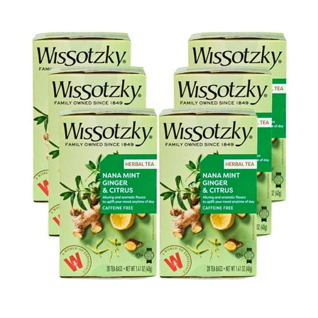 Kosher Wissotzky Ginger Lemon With Nana Tea 20 ct, Pack of 6