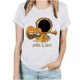 thumbnail image 2 of JURANMO Solar Eclipse Shirts for Women 2024 Total Eclipse T-Shirt Summer Casual Round Neck Short Sleeve Blouse Shirts Cotton Comfy Basic Tees Tops White XL Holiday Sale, 2 of 4