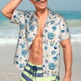 thumbnail image 7 of Fuzoiu Rose Flowers Print Hawaiian Shirt for Men, Summer Beach Casual Short Sleeve Button Down Shirts, Men’s Beach Summer Shirts with Pocket,Medium, 7 of 7