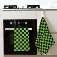 thumbnail image 4 of Kitchen Towels - black green checkered Chessboard Absorbent Quick Drying Dish Towels for Kitchen Drying, Cute Funny Soft Hand Towels for Kitchen Decor with Lanyard, 4 of 7