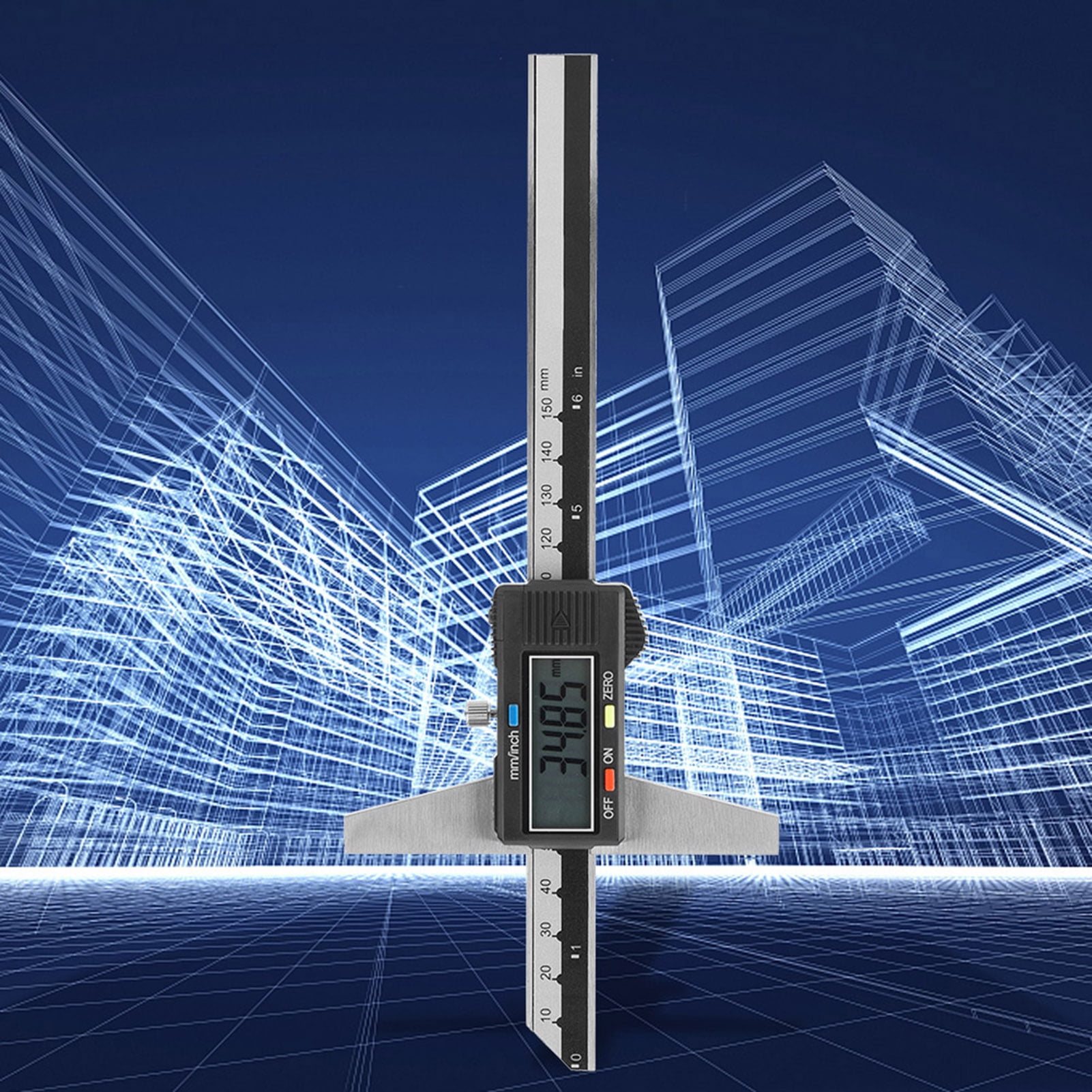 Depth Gauge, Stainless Steel Vernier Caliper, Mm / Inch Measurement System Conversion For Daily Use High Accuracy
