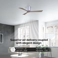 thumbnail image 4 of Matthews Fan Company IR3H-BN-GA-42 Irene 42" Brushed Nickel Hugger Ceiling Fan with 3 Gray Ash Blades, Remote and Wall Control, Indoor/Outdoor Damp Rated, 4 of 6
