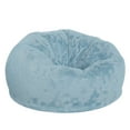 thumbnail image 2 of Emma + Oliver Oversized Teal Furry Refillable Bean Bag Chair for All Ages, 2 of 9