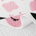 thumbnail image 5 of Erosebridal Kawaii Ghost Quilt Full, Cute Witch Hat Full Bedspread Sets for Girls, Pink White Black, 3pcs 1 Coverlet and 2 Pillowcases, 5 of 7