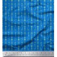 thumbnail image 1 of Soimoi Blue Poly Georgette Fabric Tendril & Abstract Print Fabric by the Yard 52 Inch Wide, 1 of 5