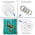 thumbnail image 3 of Teal Sea Turtle Coastal Shower Curtain Set - Standard 72" x 72" Washable Bathtub Curtain with 12 Hooks, Nautical Summer Ocean Beach Waterproof Fabric Stall Shower Curtains for Bathroom/Bathtub Décor, 3 of 6