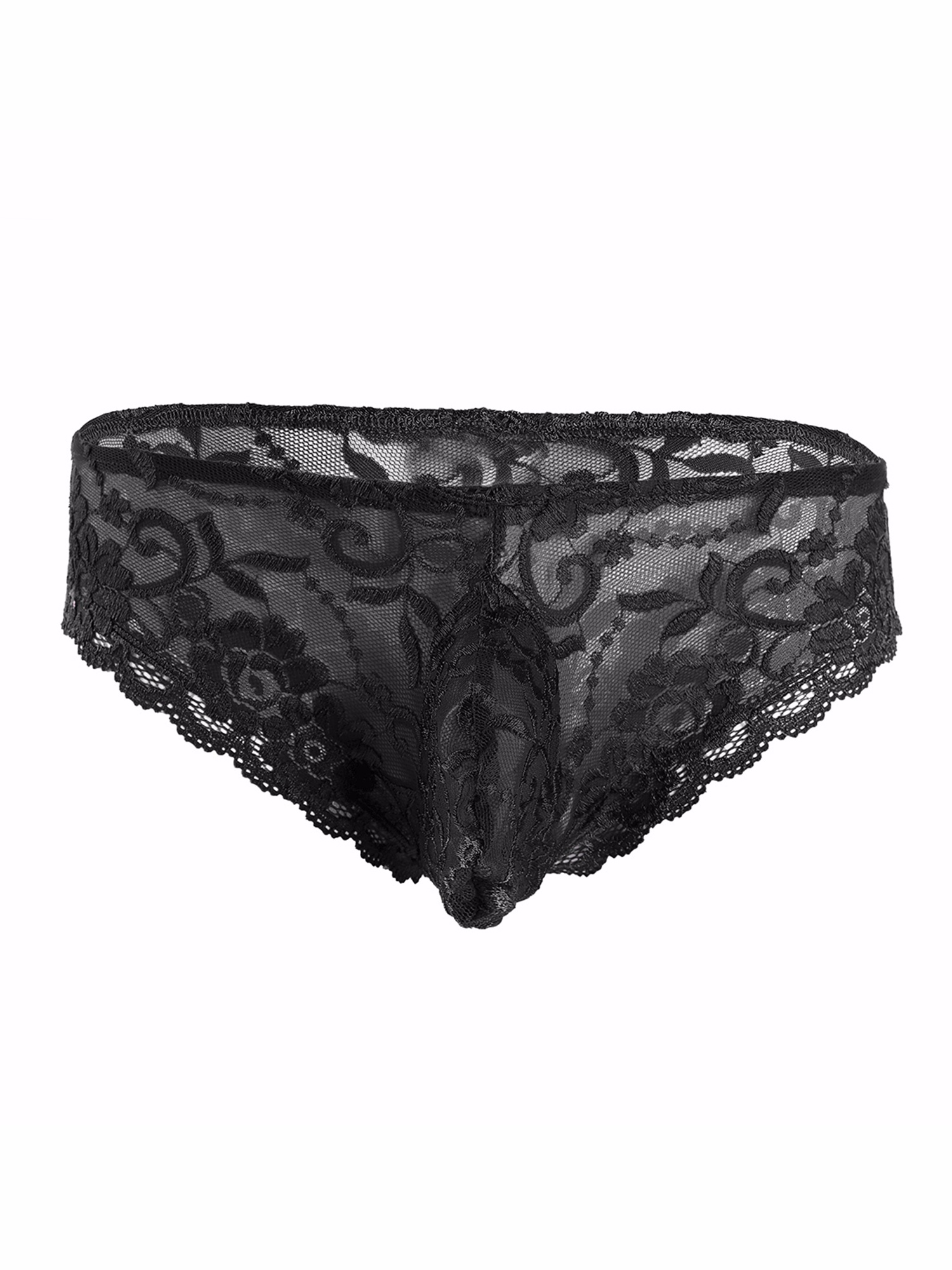 iEFiEL Mens Soft Sheer Mesh Bulge Pouch Low Rise Briefs Thong G-String Underwear