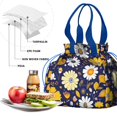 thumbnail image 4 of Pioneer Flower Drawstring Lunch Bag Women - Drawstring Lunch Bag Insulated for Work Office - Stain-Resistant Large Lunchbags for Women with Multi-Pockets, 4 of 6
