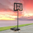 thumbnail image 4 of Outdoor Basketball Hoop, 4.2-10ft Adjustable Height Basketball Hoop with 2 Wheels, Portable Basketball Hoop for Kids Youth Adults, 4 of 9