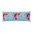 thumbnail image 2 of KLL Ultra Soft Microfiber Body Pillow Cover/Pillowcases 20"x54" with Hidden Zipper Closure-Red Funny Crab on Blue Stripe, 2 of 8