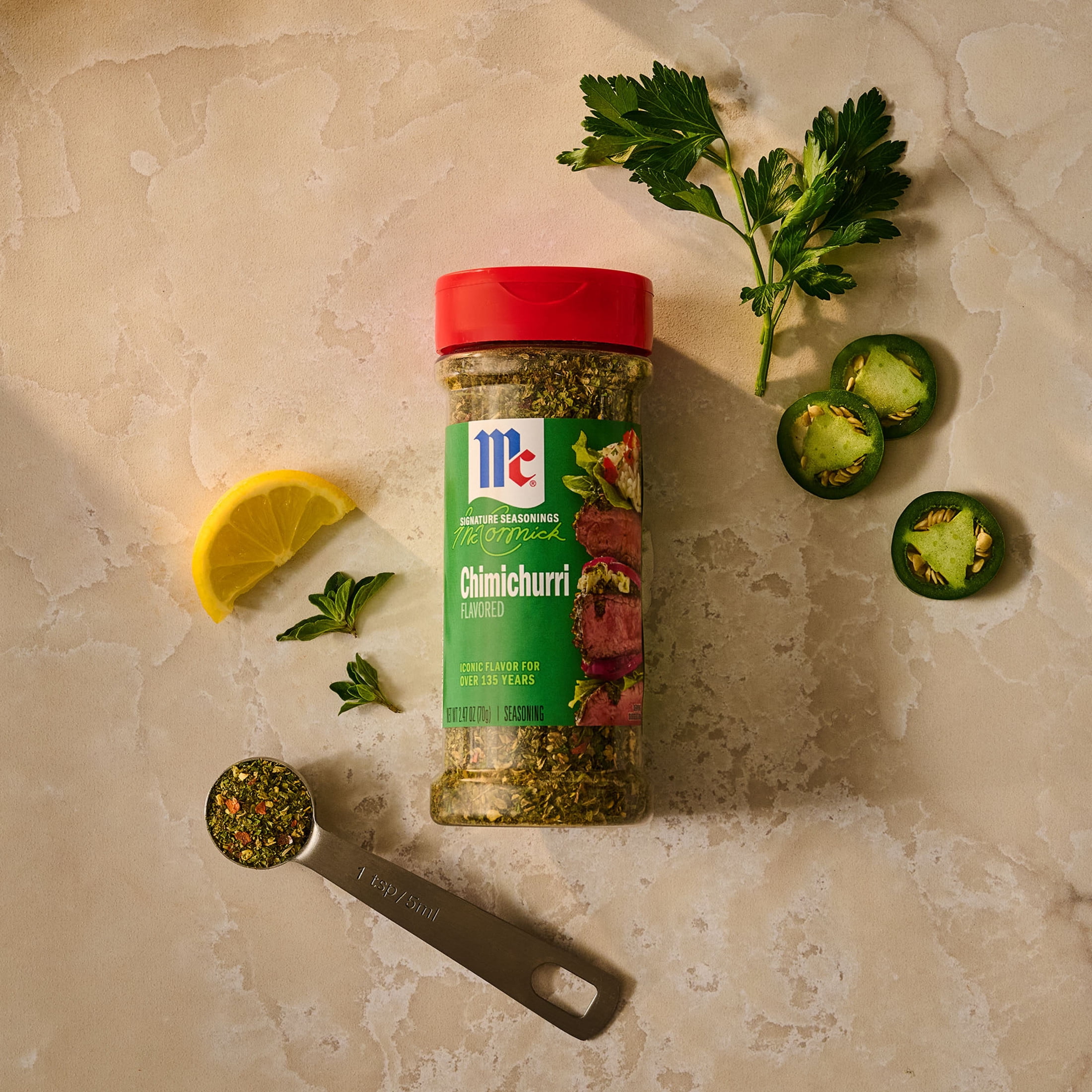 (3 pack) McCormick Chimichurri Flavored Seasoning, 2.47 oz Bottle