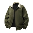 thumbnail image 3 of ZCFZJW Men's Casual Full Zip Up Bamber Jacket Lightweight Work Office Jackets Trendy Casual Golf Jackets Windbreaker with Pockets Green XXXXL, 3 of 9