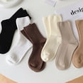thumbnail image 2 of 1Pair New Loose Socks Fashion Women Solid Color Elegant Retro Women Socks Breathable Japanese Style Casual Cotton Daily Women Socks, 2 of 10